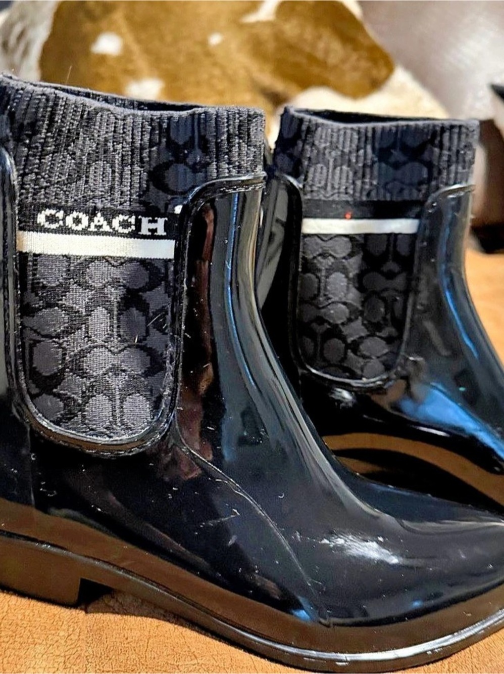 Coach Rivington Rain Bootie Black Rain Boots